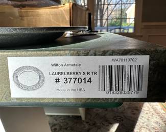 R45 - $40. Wilton Armetale Laurelberry Stainless Plate. New in Box. 
