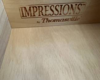 R26 - $125. PAIR of Thomasville Side Tables. Measures 27" wide x 23" deep x 24" tall. Very gently used! Drawers slide easily.