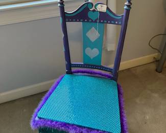 R52 - $20. Painted Blue & Purple Chair. 