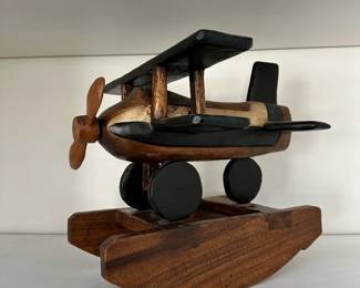 R34 - $12. Small Toy Wooden Rocking Plane. 