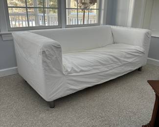 R28 - $100. IKEA Klippan Couch. Measures 70" long x 34" deep x 26" tall. 16" floor to seat. Has washable cover. 