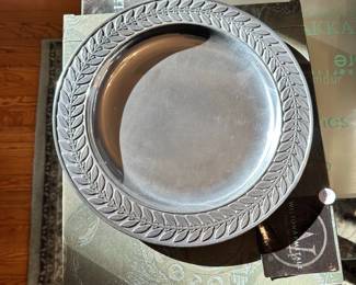 R45 - $40. Wilton Armetale Laurelberry Stainless Plate. New in Box. 