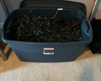 O63 - $20 - Large bin of Christmas lights. 