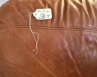 R24 - $50. Leather Couch - No holes/rips/tears etc. But staining on the head rests. Measures 92" long x 38" deep x 34 tall floor to top of cushions. Floor to seat is 17". 