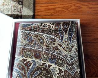 R44 - $40. Shanghai Silk Scarf new in Box. 