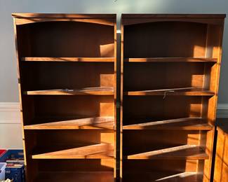 R39 - $100 Each. Martin Furniture Brand - Large Wooden Bookcases with adjustable shelves. Measures 36" wide x 12" deep x 71" tall. One shelf if permanent - the other 3 can move. Very good condition! Shelves are not bent. 