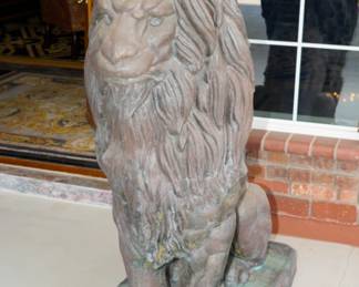 Bronze Lion Sculpture after A. Barye
