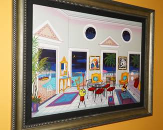 "Interior w/2 Picassos" Oil on Canvas-Fanch Ledan