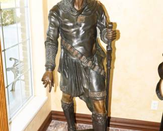 Life Size Cast Bronze Warrior Man