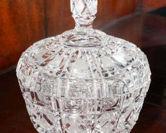 Vintage crystal lidded candy bowl