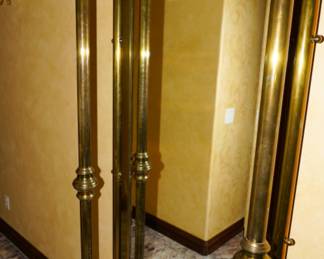 Ornate vintage brass hall mirror