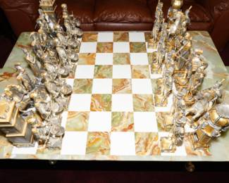 Giuseppe Vasari Palace Size Chess Set/Table/Stools