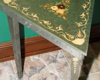 There are 6 Italian marquetry music box tables available for sale-all with different music.