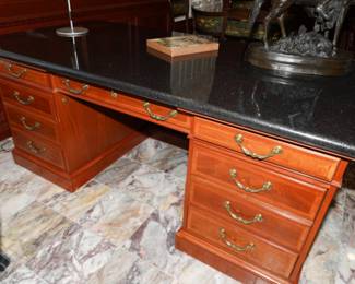 Fancher custom made granite top executive desks x 2