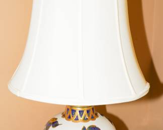 Mangani Italy Floral Ceramic Table Lamps x 2
