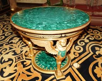 Empire Style Ormolu & Malachite Entryway Table