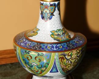 Vintage Kozan Gama Minoyaki Cloisonne Vase