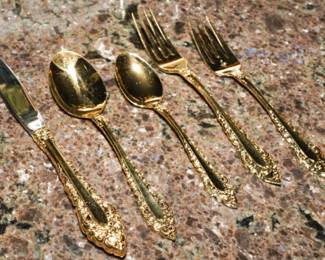 Gold tone flatware-Oneida