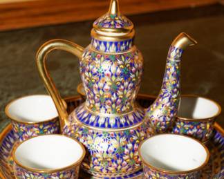 Benjarong Royal Porcelain Thailand Tea Set