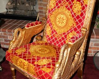 Versace swan neck chairs x 2