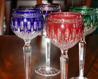 Waterford cut to clean wine glasses-2 sets of 4