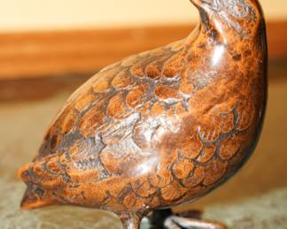Antique Japanese Bronze Okimono Birds x 2