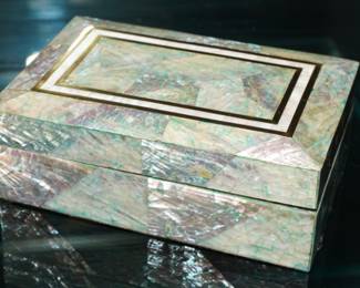 Inlaid Mother of Pearl "Marquis Collection of Beverly Hills" Jewelry Box