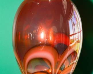Amberina Waterford "Volution" Art Glass Vase