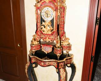 Le Ore Louis XIV Boulle Console Clock & Table