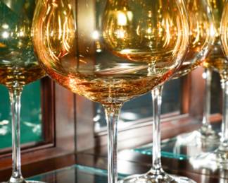 Amber glass wine glasses