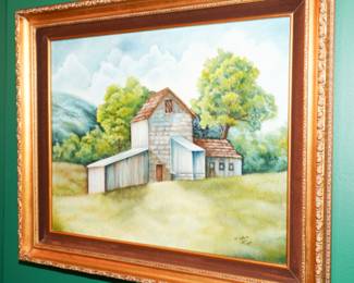 "Rustic Barn" by O. Upton-oil on canvs