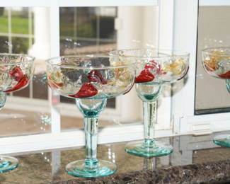 Mexican peppers margarita glasses
