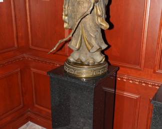 There are 3 bronze "Immortals" available.  Black granite pedestal stands sold separately.