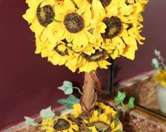 Faux sunflowers