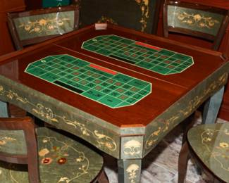 Notturno Intariso Multi-Game Table w/4 Matching Chairs