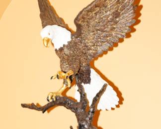 Life size Bald Eagle Bronze by Jules Moigniez