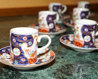 Imari teacups & saucers-2 sets of 6