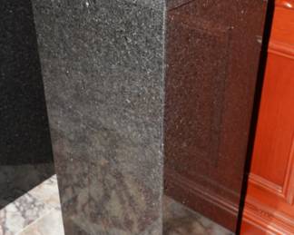 Black granite pedestal stands x 3