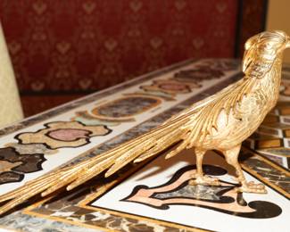 Vintage Japanese gold gilt bronzed birds x 2