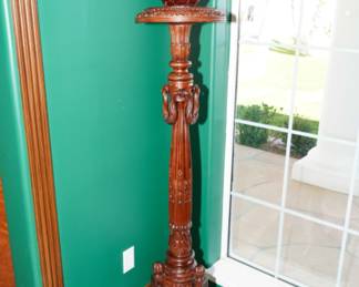 Amberina Waterford "Volution" Art Glass Vase on ornate pedestal stand x 2