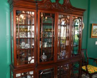 Henkel-Harris flame mahogany display cabinet