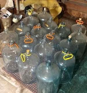 17 Large Glass Bottles Water or Wine Making