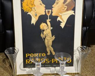 Porto Ramos Rene Vincent Champagne Alcohol Litho Sasaki Wings Candle Holders