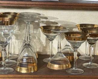 Gold Tone Embellished Glassware
