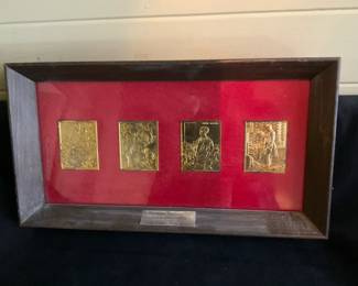 Norman Rockwell Limited Edition Gold Over Silver bars Four Freedoms By Hamilton Mint 