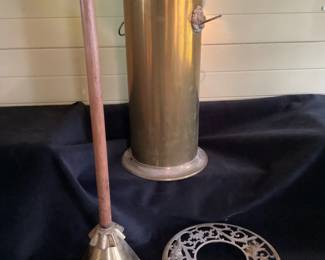 Laundry Agitator, Vintage English Regency Brass Lions Head Umbrella Stand,