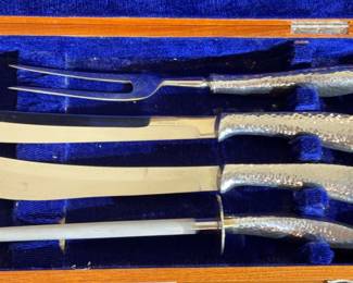 Japan Sword Jasco Hakusui Inami Stainless Steel 4 Piece Carving Set in Original Box