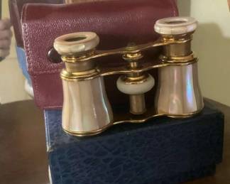 Lemarie French Mother Of Pearl Opera Glasses Case