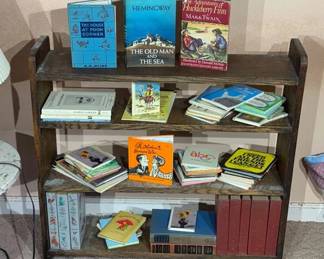 Small Wood Bookcase With Assorted Books