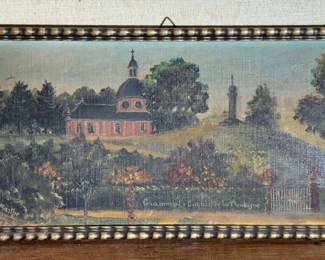Artist Signed Oil Titled GrammontChapelle de la Montagne 